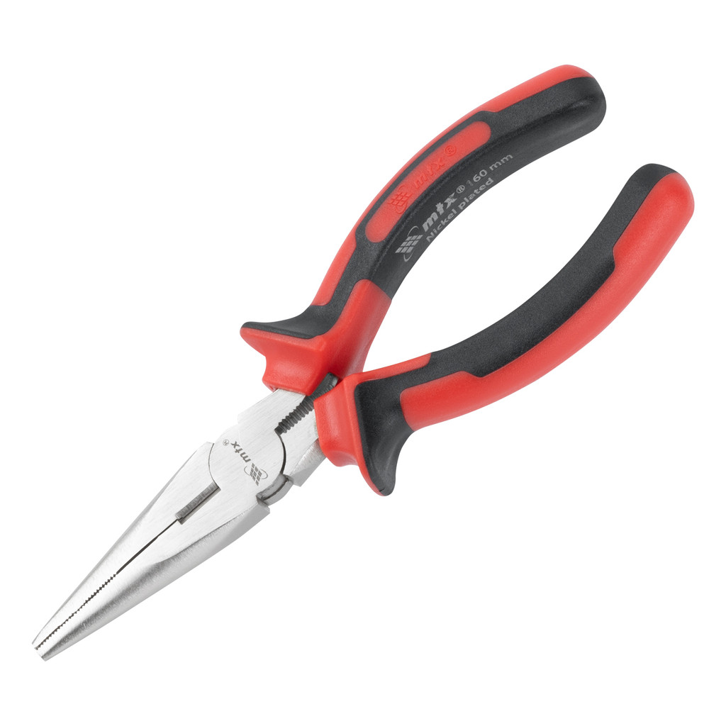 ALICATE BICO MEIA CANA RETO, NICKEL, NIQUELADO, CABO DUPLA INJECAO, 6POL.-160MM, 1PC // MTX em Oferta na Shopee