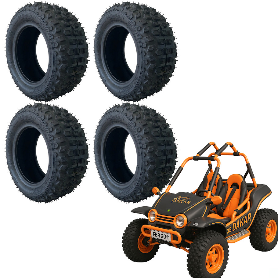 Jogo Pneus Quadriciculo 14.5-60-8 Rx Tyres Aro 8 Kart Croos