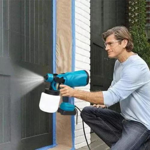 Pistola de Pintura Sem Fio 48V – Pulverizadora Profissional com 2 Baterias para Diversas Superfícies