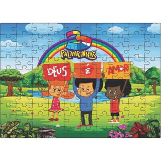 Quebra-cabeça Infantil Educacional feito em Madeira (MDF) Tres Palavrinhas 20X28 cm 100 peças em Oferta na Shopee