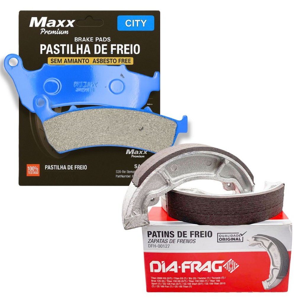 Kit Pastilha + Lonas de Freio P/ Haojue Dk 150 / Dk 160 em Oferta na Shopee