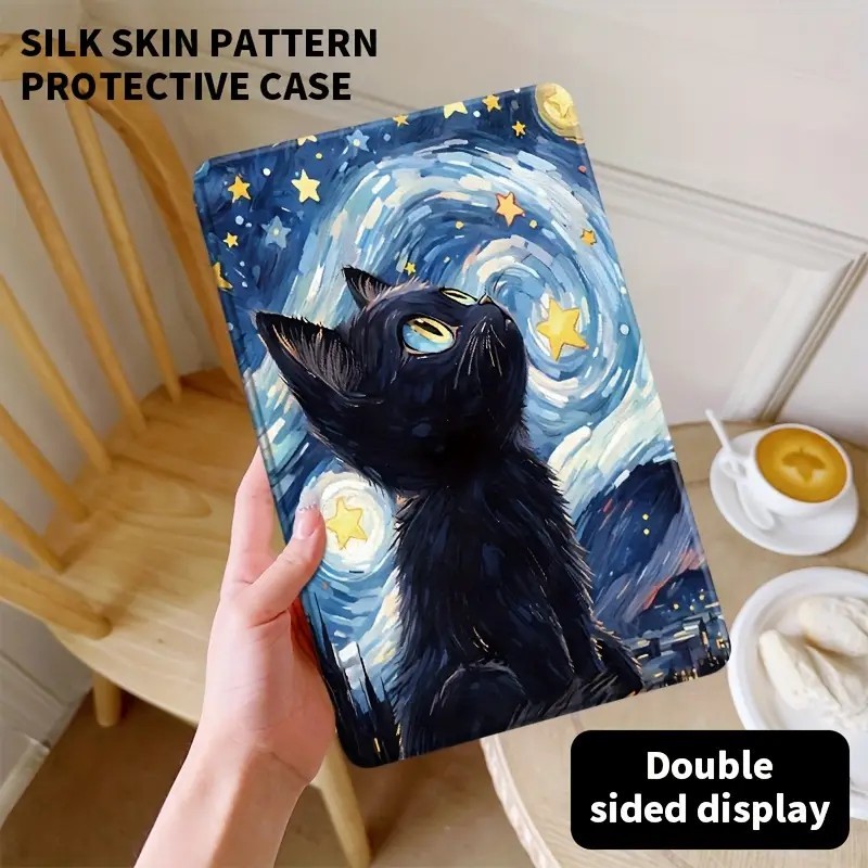Capa Capinha Flip Kitty Céu Estrelado para Tablet Samsung Galaxy Tab S6 Lite A9