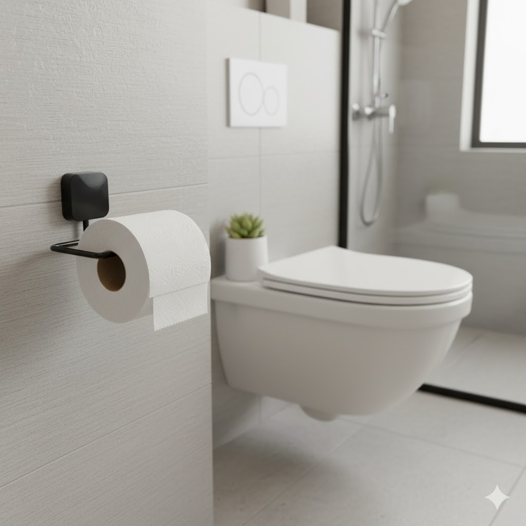 Papeleira Papel Higiênico Para Parede Banheiro Aramado Preto Anti Ferrugem em Oferta na Shopee