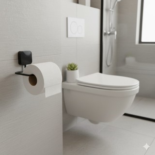 Papeleira Papel Higiênico Para Parede Banheiro Aramado Preto Anti Ferrugem em Oferta na Shopee