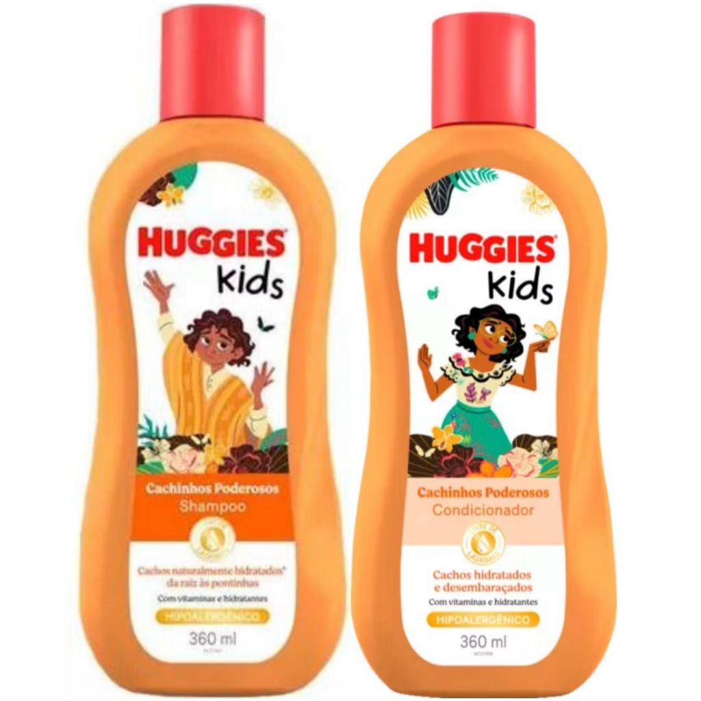 Kit Shampoo e Condicionador Huggies Kids Cachinhos Poderosos 360 ml Cada