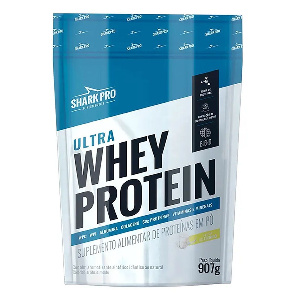 Ultra Whey Protein - 907g Refil Leite  - Shark Pro em Oferta na Shopee