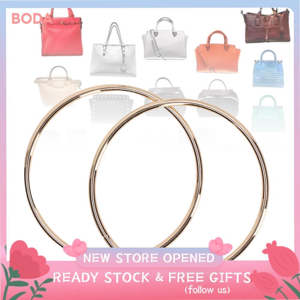 Bodas Alça de bolsa 2 alças redondas de metal bolsa anel fivela fio de hardware para acessórios de bagagem (ouro claro)