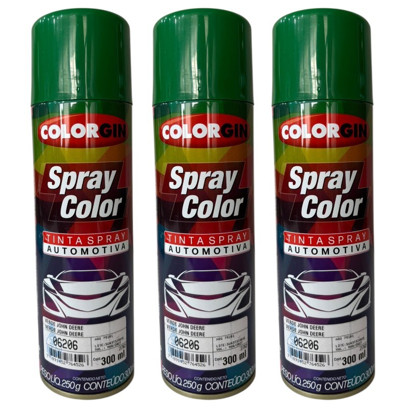 TINTA AUTOMOTIVA SPRAY COLORGIN COR VERDE JOHN DEERE 300ML