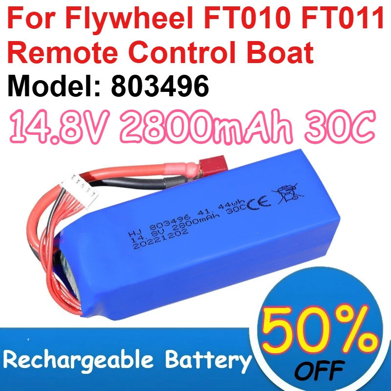 803496 Bateria Lipo 14.8V 4S1P 2800mAh Capacidade 30C Para Volante FT010 FT011 Baterias De Barco De Controle Remoto Reca