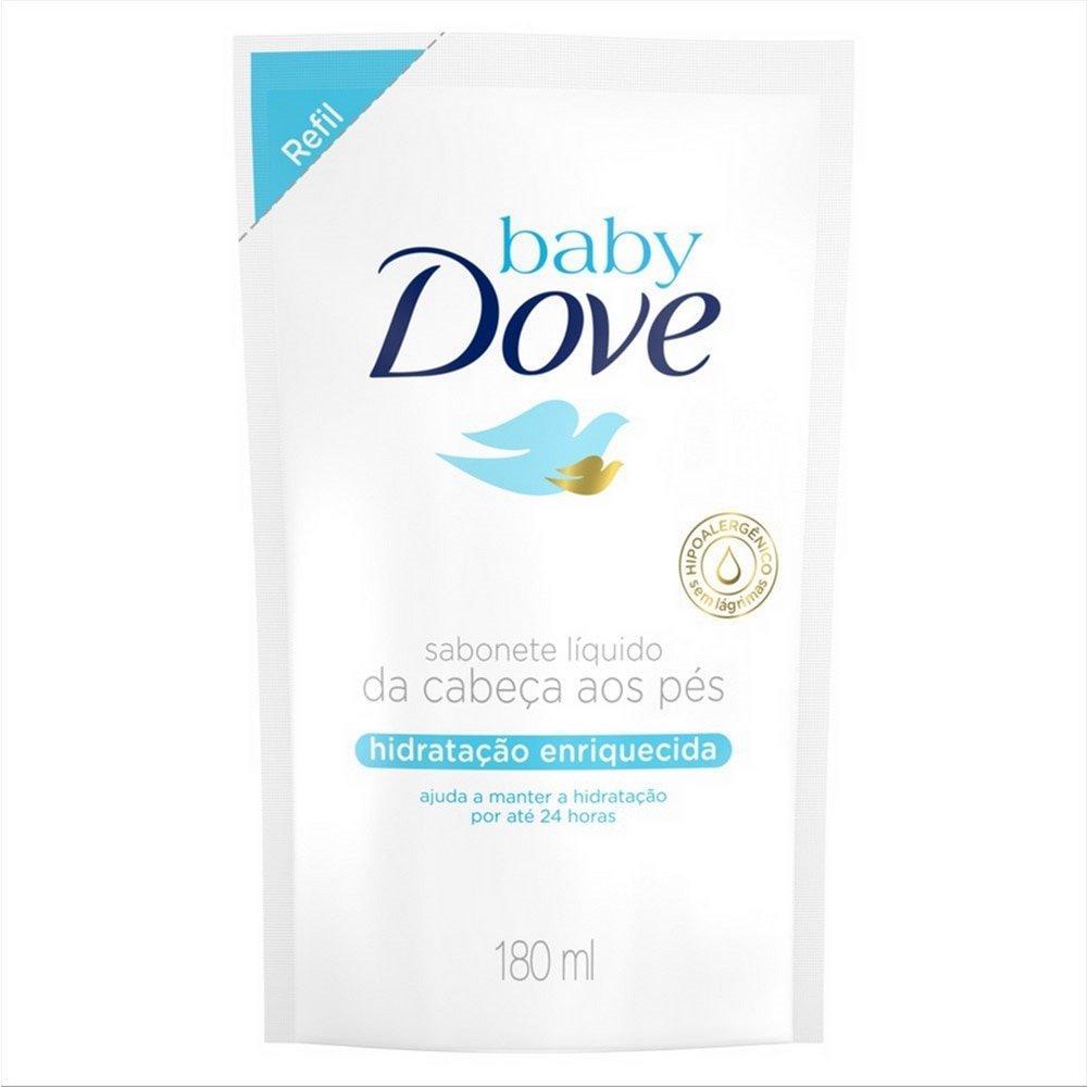 Sabonete Liquido Dove Baby 180ml Refil Hidratação Enriquecida