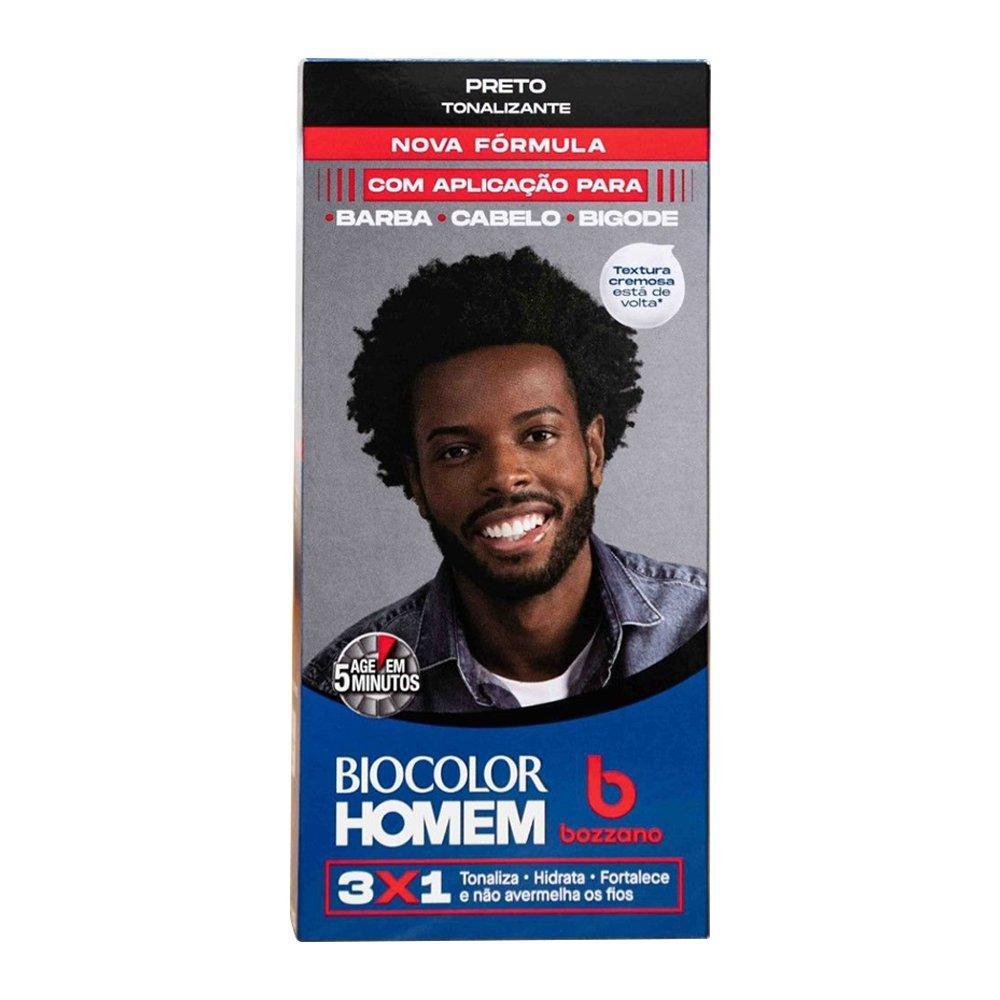 Tintura Bozzano Biocolor Homem Tonalizante de cabelo Preto