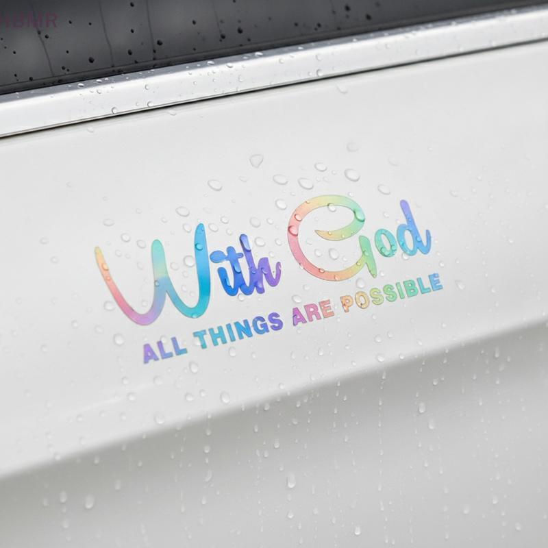 [HBMR] Faith Slogan Car Stier " Com Todas As Coisas São Possíveis " Decalque De Fácil Aplicação Para Carros Trus SUVs Pá
