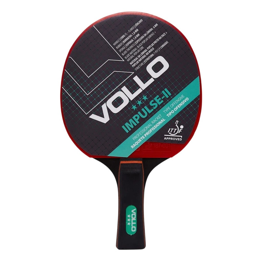 Raquete De Tênis De Mesa Ping Pong Impulse Ii Vollo Aprovada Ittf