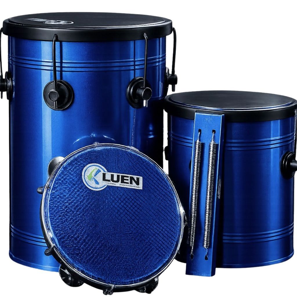 Kit Completo Percurssão Luen Sambatuk Pandeiro Rebolo Repique e Reco-reco