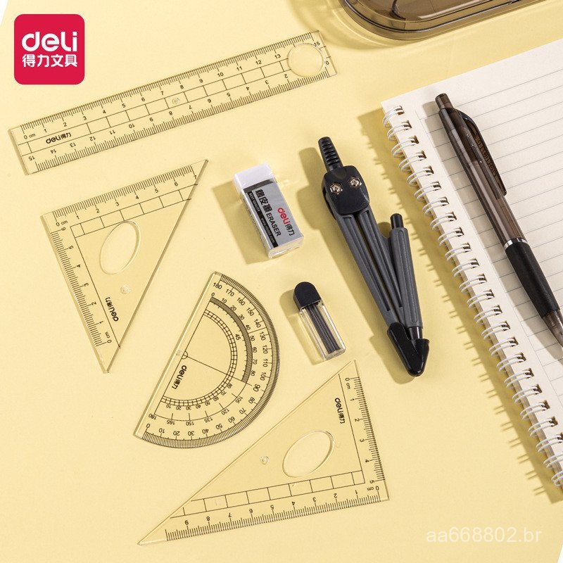 [Deli 2] Conjunto de Compassos Deli 9591 para Desenho, conjunto de 8 peças para estudantes, desenho mecânico, multifunci