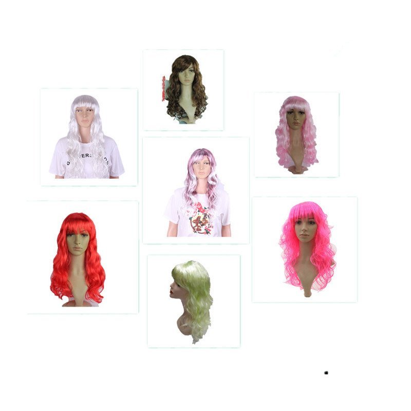 Peruca Feminina COS, Peruca Colorida de Cabelo Liso Longo, Peruca Colorida para Festa Mais Vendida, Acessório de Cabelo