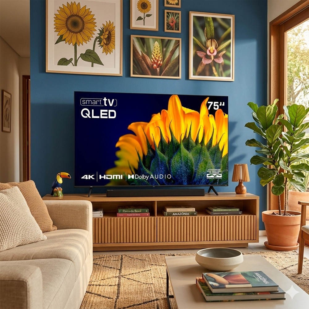 Smart TV HQ-QLED75SM 75 Polegadas 4K QLED WHALE HQ