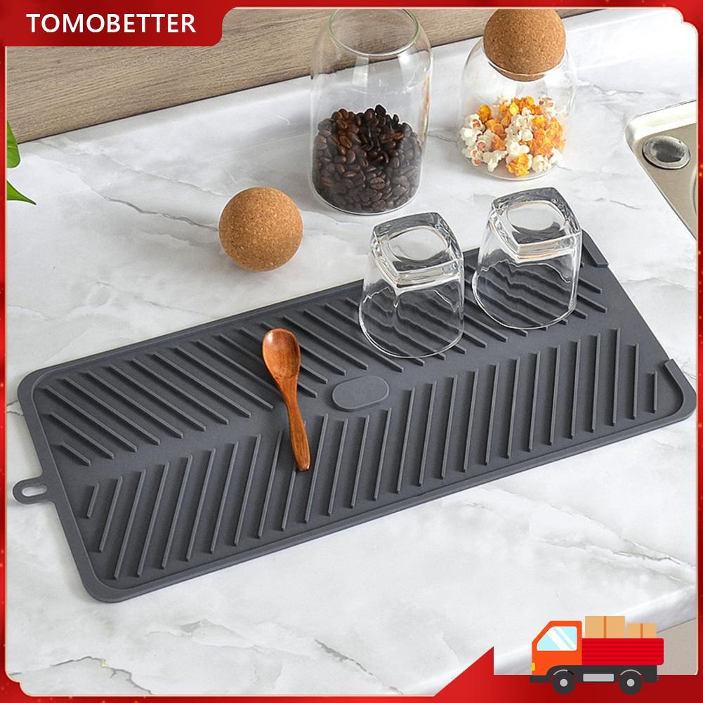 Tapete de secagem de pratos de silicone Xixian – almofada de drenagem dobrável resistente ao calor para cozinha e bar