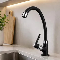 Torneira para cozinha bancada 1/4 de volta alavanca - PRETO