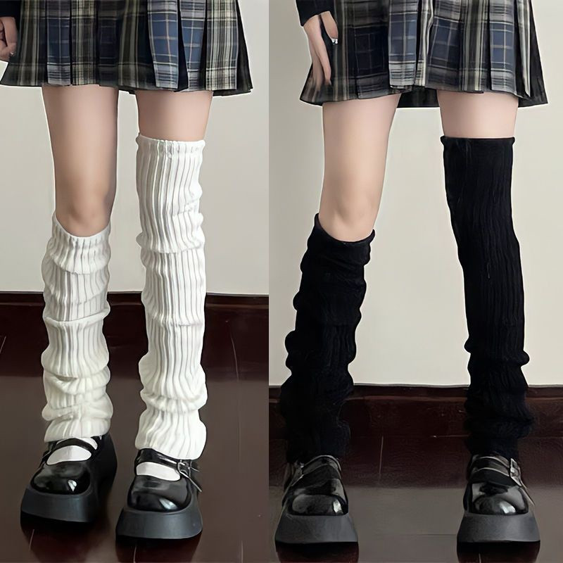 70cm Sobre O Joelho Japonês JK Uniforme Polainas Coreano Lolita Inverno Menina Mulheres Malha Bota Meias Pilha Até Pé Aq