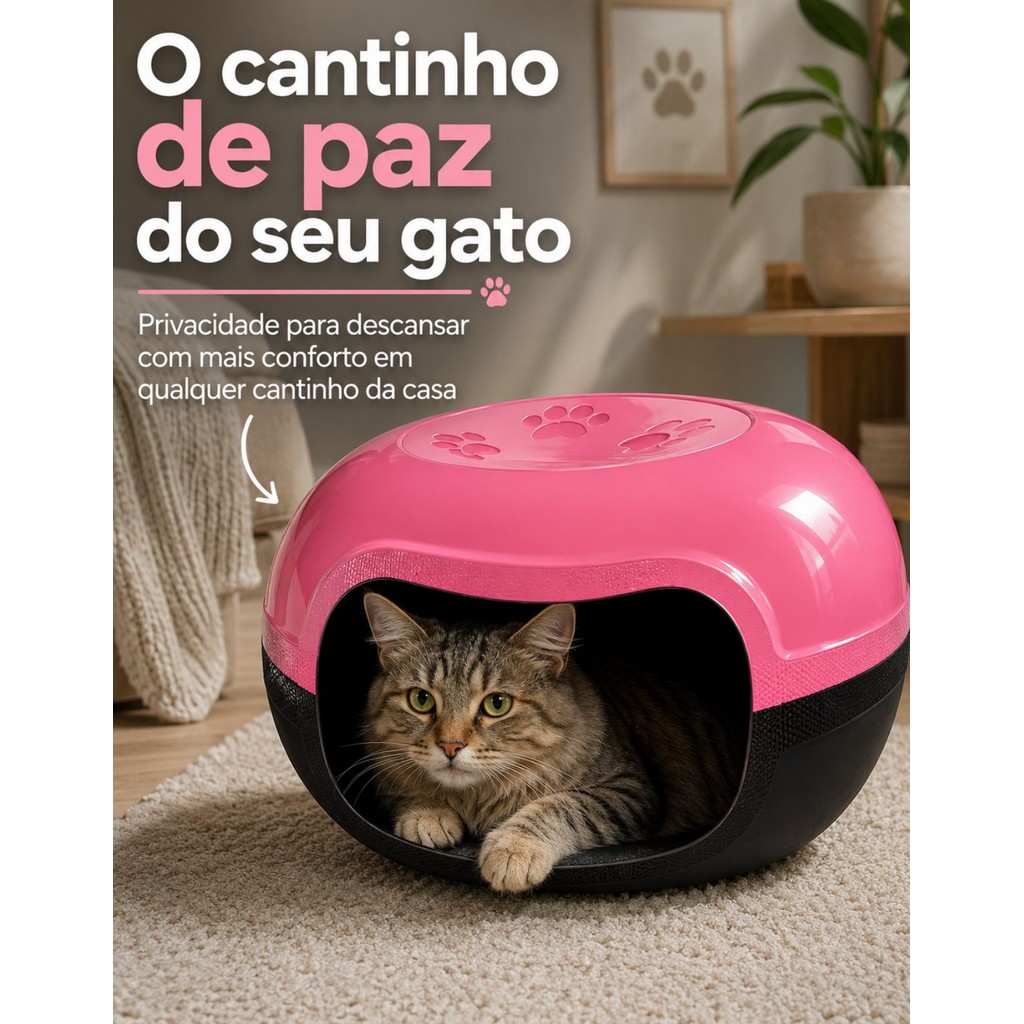 Cama Gato Donut Iglu Arrendondada Toca Pet Casinha Rosquinha Confortavel — imagem 2 de 2