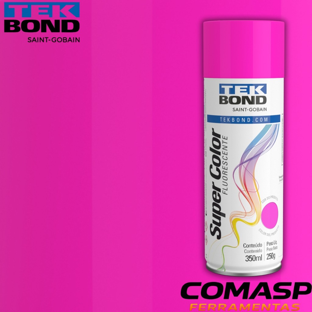 Tinta Spray Uso Geral  Rosa Fluorescente TekBond 350 ML250G