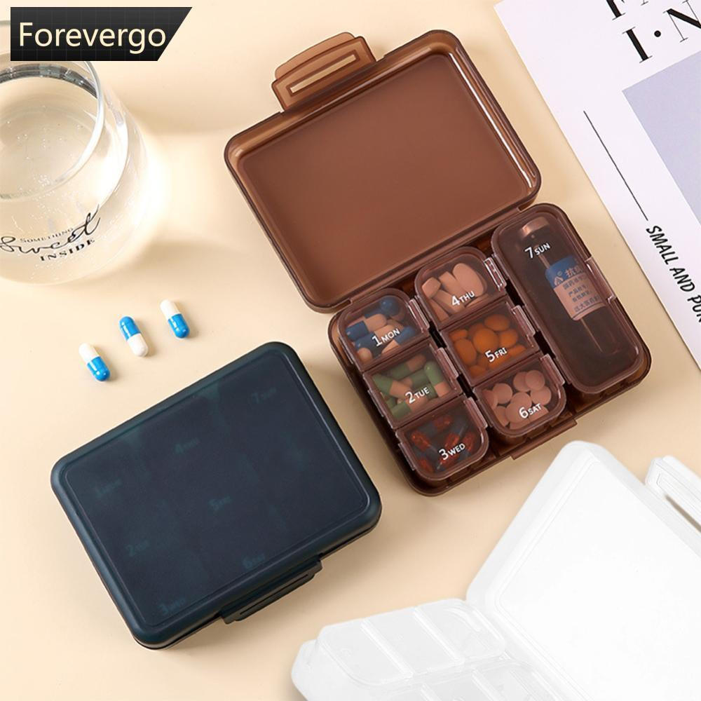 FOREVERGO Portátil À Prova De Umidade 7 Dias Caixa Selo Divisão Separada Organizador De Viagem Caso Poeira Recipiente De