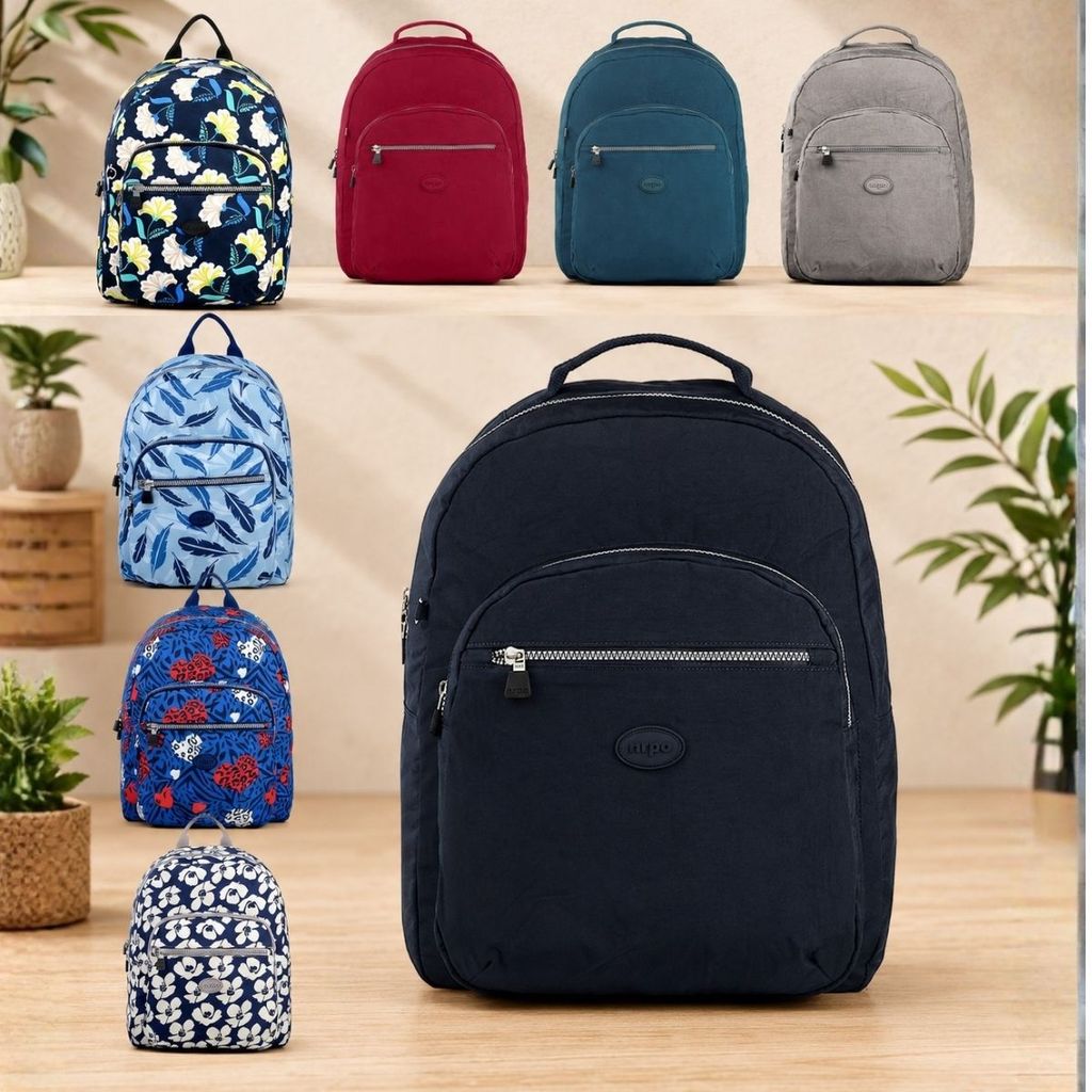 Mochila Feminina Trabalho Nylon Impermeável Leve Compacta Passeio Escolar NRPO