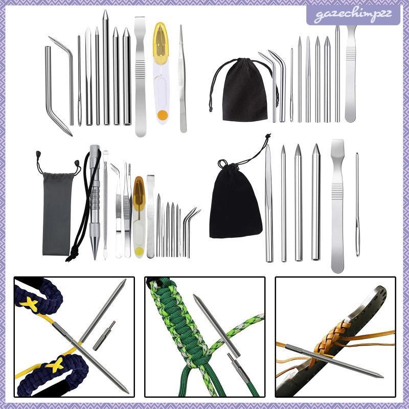 [Gazechimp] Kit De Laço Fid De Tecelagem Paracord Conjunto De Manilha De Pulseira De Aço Inoxidável Para Artesanato De S