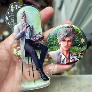 2 peças/conjunto de broche Amor E Deepspace Sylus 58mm, vem com suporte de acrílico para retrato, presente de decoração 