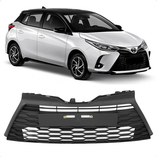 Grade Central Parachoque Yaris 2023 2024 2025 Moldura Preta