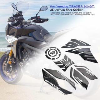 Para Yamaha Tracer 900 GT 900GT 2018-2020 3D Adesivo De Fibra Carbono Motocicleta Gás Óleo Tanque Combustível Almofada P