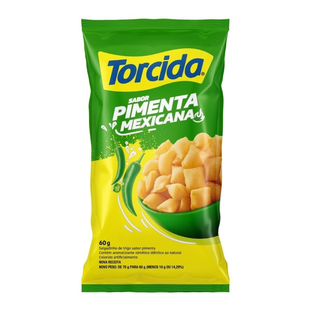 Salgadinho Torcida Pimenta Mexicana 60g - Embalagem com 24 Unidades Salgadinho Torcida Pimenta Mexicana 60g - Embalagem com 24 Unidades
