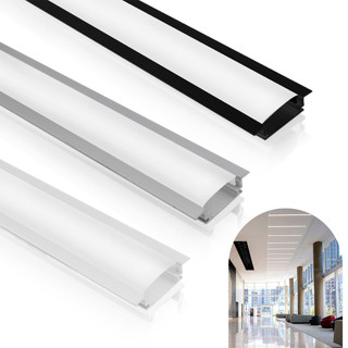 Kit 10  Perfil 1m Embutir Alumínio Slim P/ Fita Led