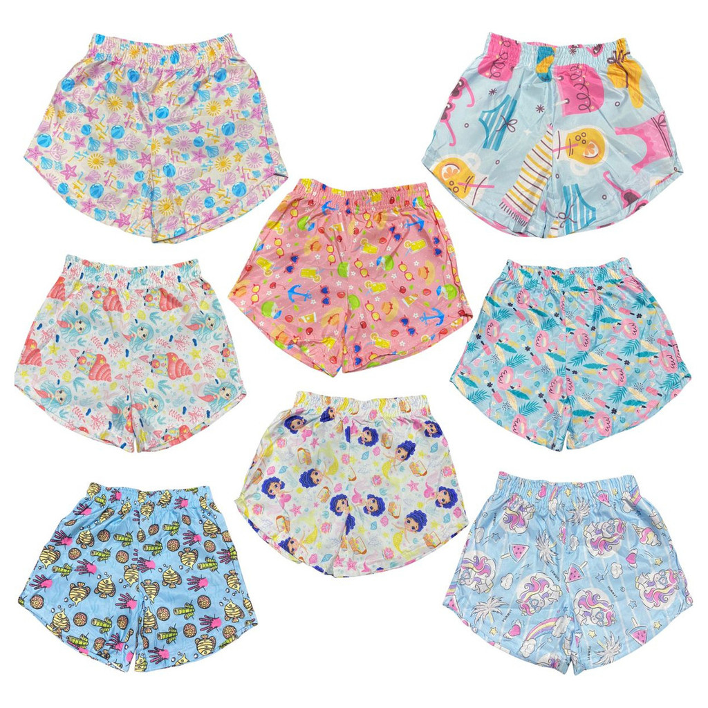 Kit 4 Shorts Tectel Piscina Moda Praia Criança Menina