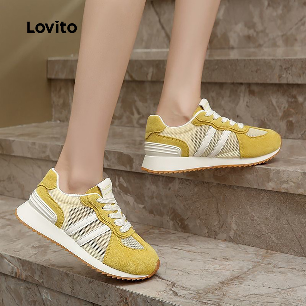 Lovito Tênis Simples Esportivos para Mulheres LFA93119 em Oferta na Shopee