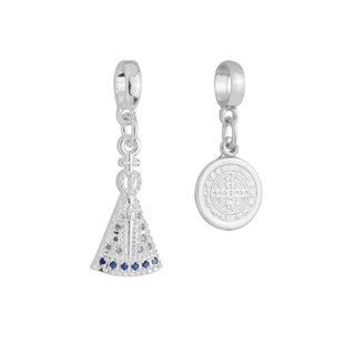 Kit Berloques Nossa Senhora e Medalha São Bento Banhado a Prata 925 em Oferta na Shopee