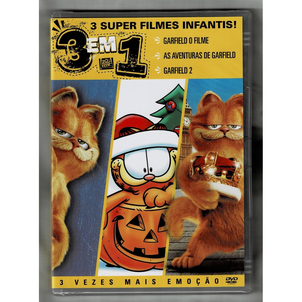Garfield O Filme, As Aventuras De Garfield e Garfield 2 DVD Triplo