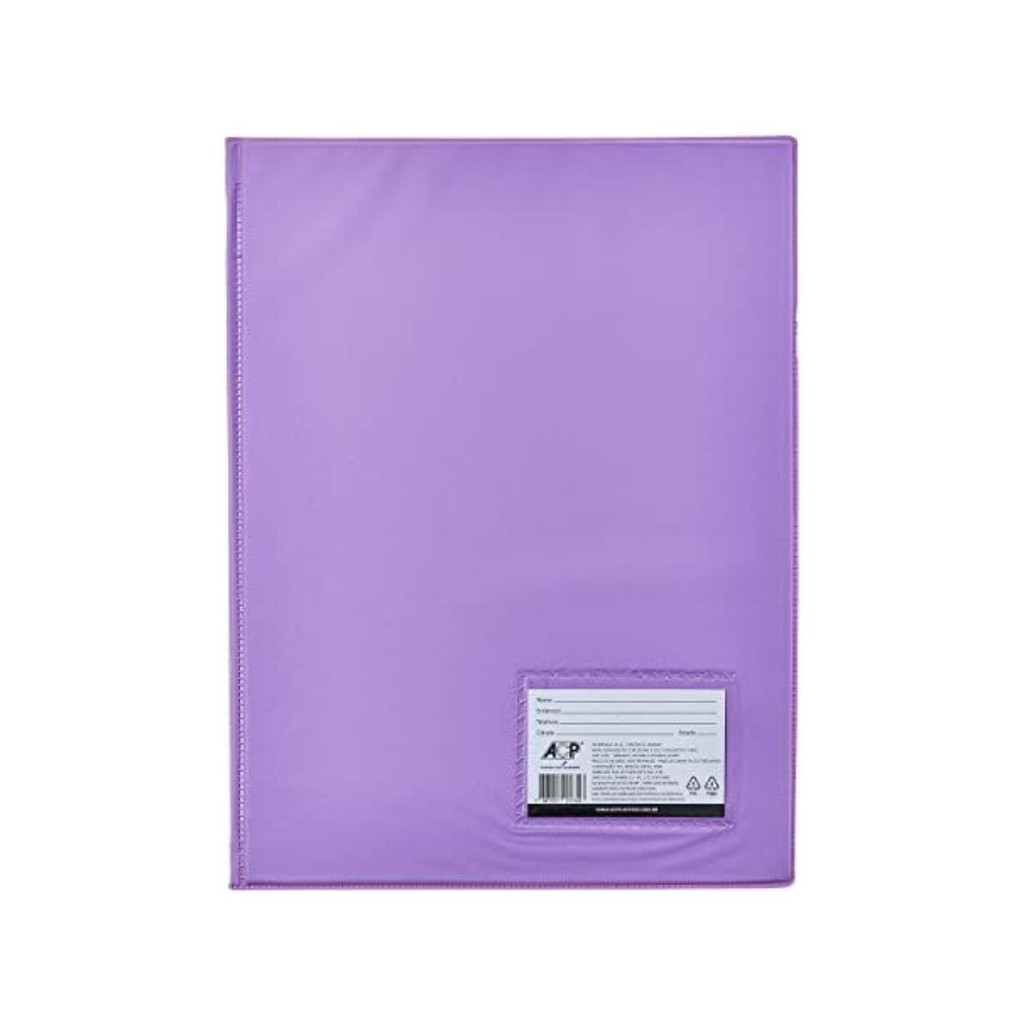 Pasta Catálogo com 50 Plásticos Finos Lílas - ACP em Oferta na Shopee