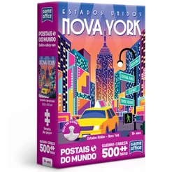 QUEBRA CABEÇA NANO ESTADOS UNIDOS NOVA YORK POSTAIS DO MUNDO 500 PEÇAS PEQUENA TOYSTER PUZZLE EUA NY