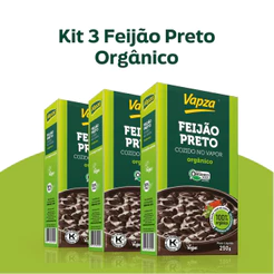 Kit 3 Feijões Preto Orgânicos 250G Vapza