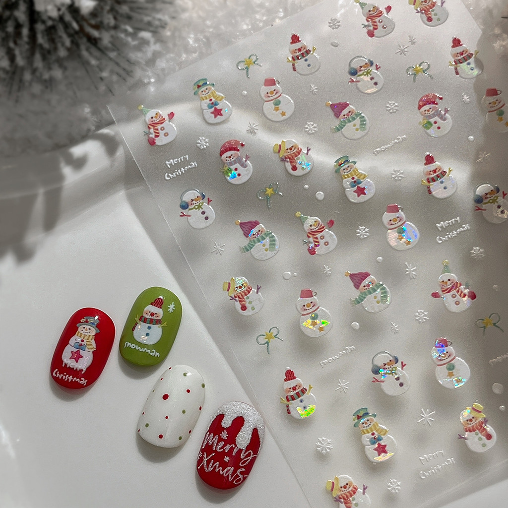 Shell Light Natal Boneco de Neve Masturbação Manicure Adesivo Doce Estilo Feminino Adesivo Decorativo YT6704