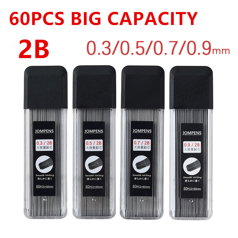Recarga De Lápis 2B 0.3mm 0.5mm 0.7mm 0.9mm Grafite Mecânico Plástico Recargas De Substituição Automática em Oferta na Shopee