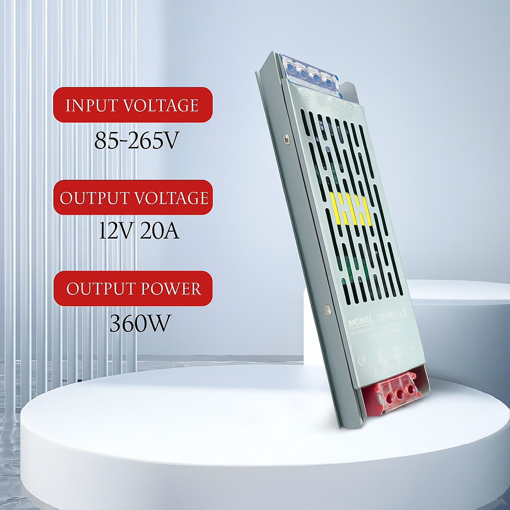 Fonte Chaveada 12V 20A 240W Bivolt 85-265V Driver LED CFTV Som Automotivo Industrial