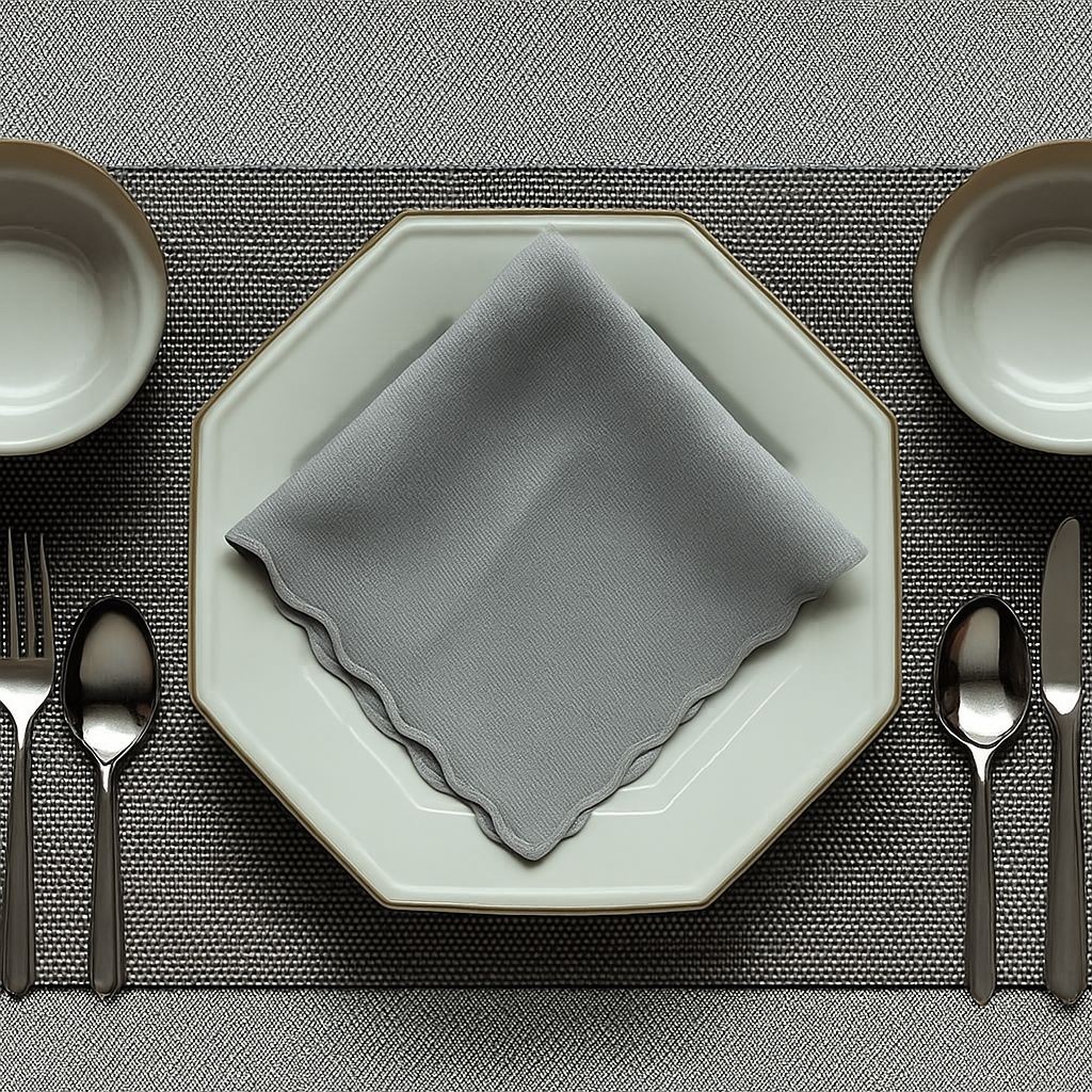 Kit 6 Guardanapos de Tecido Mesa Posta Decoração 35x35 Poliester Preemium Corte a Laser Buffet Eventos