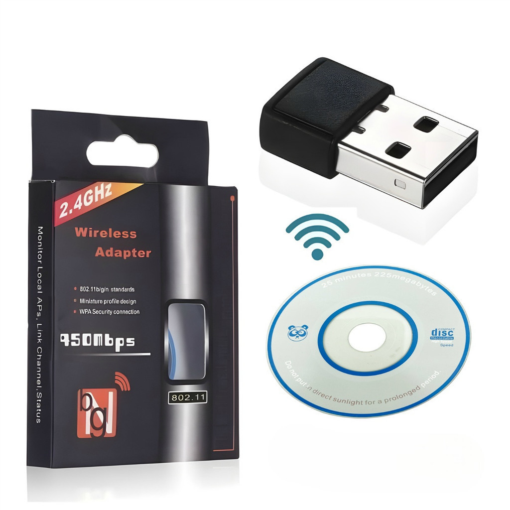 Adaptador WiFi USB 2.4GHz 950Mbps Mini Dongle Antena PC Notebook Internet Sem Fio 802.11