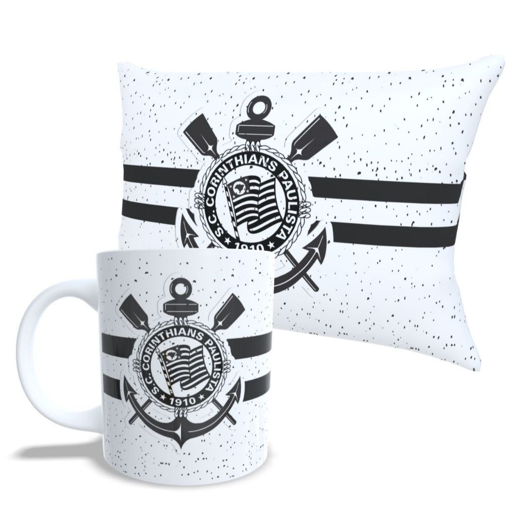 Kit almofada e Caneca Personalizada Seu time Timão, Gaviãóes presentee Romantico e ideal Oferta em Oferta na Shopee