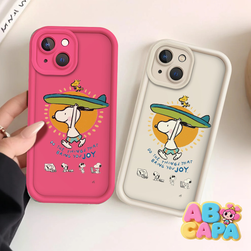 Engraçado snoopy Cão Esqui Aquático Capa De silicone Para iPhone 7 8 11 12 13 14 15 16 XS XR PRO MAX PLUS