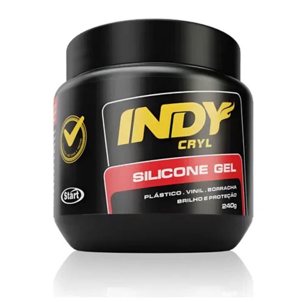 SILICONE GEL ABRILHANTADOR PARA PLÁSTICO VINIL E BORRACHA INDY 240G START em Oferta na Shopee