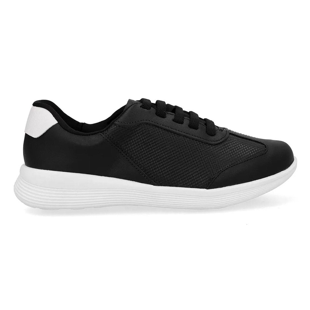 Tênis Usaflex Feminino Básico Couro Cadarço Elástico Casual UD02004 em Oferta na Shopee